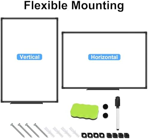 Lockways 36" x 24" Magnetic Whiteboard,Black Aluminum Frame Dry Erase Board for Wall Mount, Office, Classroom, Home, School - Image 2
