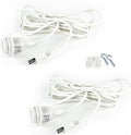 Rustic State Fabric Cord for Hanging Pendant Lamp Fixture - 15 Feet Braided Flexible Cable with E-26/ E-27 Light Bulb Socket & 2 Prong Flat Plug - Industrial Vintage DIY Projects - Set of 2 - White by RusticState