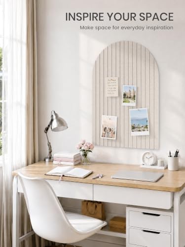 Large Arched Felt Bulletin Board 35.4''×23.6'', Oatmeal - Image 6