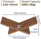Solid Wooden Book Stand 16" x 9.5" x 6" Extra Large Display Stand - Image 2