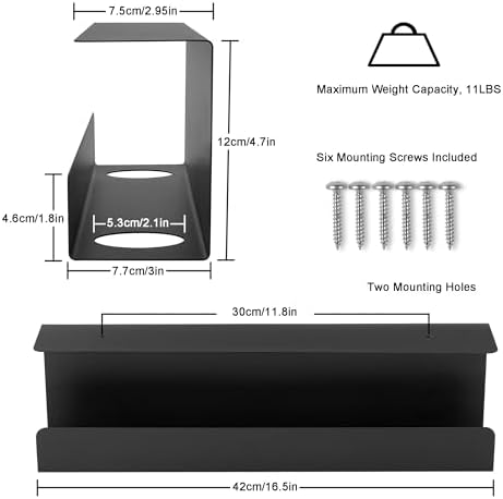 Under Desk Cable Management Tray 17 Inch, 2 Pack & Cable Management Under Desk (31.5in J Channel 2x15.7in) Bundle - Image 2