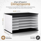 6-Tier Construction Paper Organizer, 12x18 11x17 Storage, Black White - Image 2