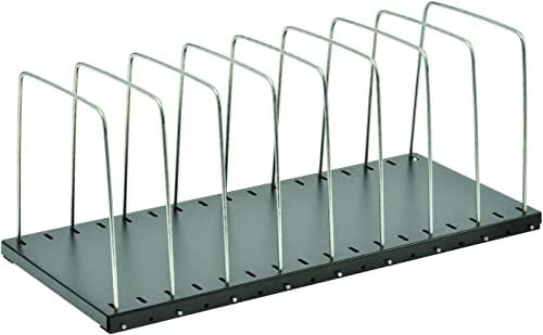 MMF Industries STEELMASTER Adjustable Desk File Organizer Rack | 8 Compartments | Wire Dividers | Black | Scratch & Chip-Resistant Finish | Non-slip Padded Feet | Office Organization - Image 4