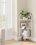 CHOEZON 3-Tier Corner Shelf, Industrial Corner Bookshelf, 35.4" Storage Stand, Plant Stand Display Shelf, Bookcase for Bedroom, Living Room, Home Office, White TCJ03WB by Choezon