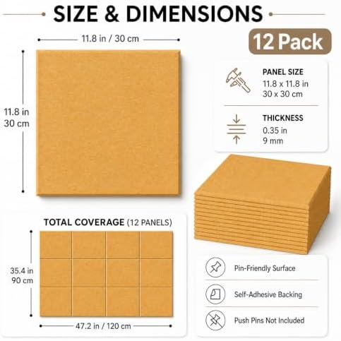 Felt Bulletin Board Tiles, Cork Board Alternative, 48 x 36 in - Image 2