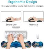Keyboard Wrist Rest Set,Memory Foam Wrist Support Mouse Pad,31.5"x11.8" Desk Mat for Comfortable Typing & Pain Relief,Non-Slip Base for Office & Home Use - Cute Turtle - Image 4