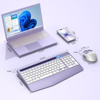 Rechargeable Silent Wireless Keyboard and Mouse Combo, Ergonomic Wrist Rest & Phone Tablet Holder, USB-C Adapter Included, 2.4G Lag-Free Cordless Set for Windows Mac Laptop PC Home Office (Purple) - Image 2