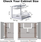 REALINN Under Sink Organizer, L-Shaped 2 Tier Pull Out Cabinet Organizer - Image 2