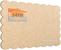 Scalloped Bulletin Board 24x18 inches, Decorative Felt Pin Board for Wall by Lightomorrow