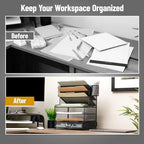 Mind Reader Mesh Desk Organizer, 6 Compartments, 1 Drawer, 2 Pen Cups, Office Desktop Organizer, Metal Mesh, Black - Image 5