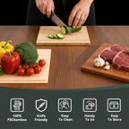 Book Cutting Board Set with Wooden Stand,Wooden Cutting Boards for Kitchen - Image 5