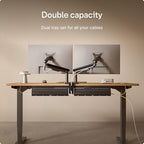 Desktronic Cable Duct Desk Black Set of 2 - Stainless Steel Cable Management Desk Cable Duct with 5 Cable Cut-Outs - Easy to Install Cable Organiser - Cable Holder - Image 4