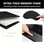 3-Piece Ergonomic Desk Mat Set,Memory Foam Wrist Rest for Gaming Desk,Black - Image 2