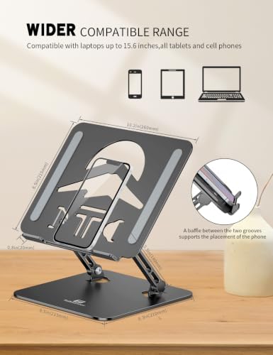 Z-Shaped Laptop Stand for Desk Fits 10"-16" Notebook, Black - Image 6