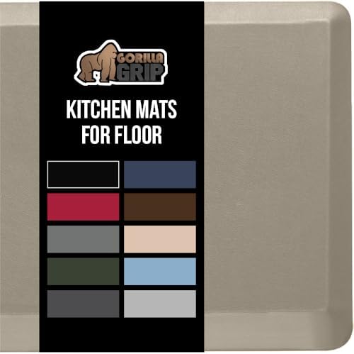 GORILLA GRIP Cushioned Antifatigue Kitchen Mat for Floor, 39x20, Taupe by GorillaGrip