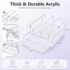 Chunful Acrylic 5-Slot Laptop Stand with Drawer, Adjustable Dividers - Image 2