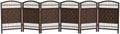 Red Lantern 2 ft. Short Fiber Weave Folding Screen - Dark Mocha - 6 Panels by RedLantern