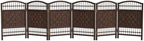 Red Lantern 2 ft. Short Fiber Weave Folding Screen - Dark Mocha - 6 Panels by RedLantern
