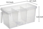 2 Pack Plastic Divided Veggie Storage Containers with Lids and Handles for Fridge Storage Organizer Boxes for Refrigerator Produce Beans Fruits Organzation - Image 2