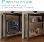 Lufeiya L Shaped Computer Desk with Drawers & Storage Shelves, 63 Inch Corner Desk with Power Outlet for Home Office Bedroom, L-Shaped Teen PC Gaming Desks with Fabric Drawer, Rustic Brown - Image 7