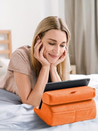 UGREEN Tablet Pillow Stand for Lap Soft Holder Bed with 3 Viewing Angles Adjustable Home Office Accessories Compatible with iPad Pro 13 12 11 10.5 Air Mini 5 4 3 2 Phone 16 15 14 E-Reader Orange - Image 3