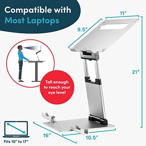 Lifelong 20" Tall Adjustable Laptop Stand with Phone & Tablet Holder - Image 5