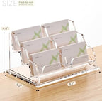YUXUN Business Card Holder for Desk, Acrylic Business Card Display Stand with 6 Slot, Office Desk Accessories for Man &Woman,300 Cards Capcity, Clear - Image 2