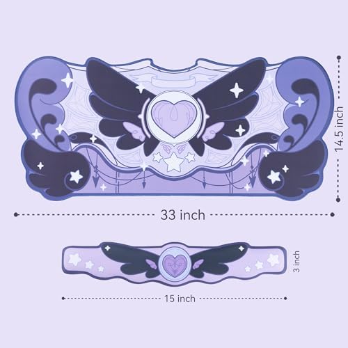 GeekShare Large Gaming Mouse Pad Wrist Support Set Non-Slip Rubber Back Desk Mat and Memory Foam Wrist Rest for Keyboard,Perfect for Gaming,or Home Office - Star Wings Dark Version - Image 5