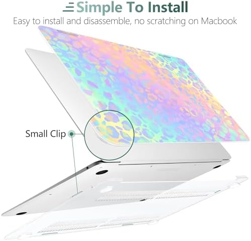 DONGKE for MacBook Air 13 Inch Case 2021-2018, Compatible with A2337 M1 A2179 A1932 Support Retina Display & Touch ID, Hard Shell Plastic Cover with Keyboard Skin - Leopard Print - Image 5