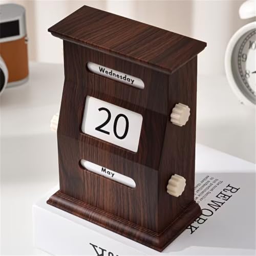 Rotatable Perpetual Desktop Calendar, Permanent Calendar, Office Desk Decor, Business Table Accessory, Rotating Design (Black And White) - Image 2