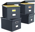 File Organizer Box with Lids, Collapsible File Folder Organizer by Huolewa