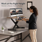 FLEXISPOT Standing Desk Converter 40" Wide Desk Riser for Multi-Device, Large Desktop Sit Stand Workstation for Dual Monitors, Ergonomic Height Adjustable Stand Up Desk Riser, Rustic Brown - Image 6