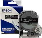 Epson LABELWORKS 236WBPX Label Tape - White on Black - 1.5" (36mm), 30ft by EpsonLABELWORKS