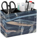 PU Leather Multi-Compartment Pen Holder Desktop Organizer Pencil Cup Storage Caddy for Office Home Supplies Hand Painted Abstraction with Brush Strokes by Unknown