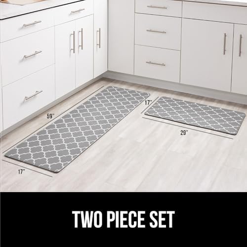 GORILLA GRIP Cushioned Kitchen Mats for Floor, 2 PK, 17x48+17x24 Gray White - Image 6