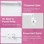 Clamp-On Metal Desk Pegboard with Dual Monitor Stand–No Drilling Needed! 59x35 Inch Steel Privacy Panel with Hooks & Movable Partition, Peg Board Wall Organizer for Gaming & Office - Image 4