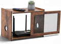 Router Shelf Wood, Wi-Fi Box Hider Box, Iron Wire Mesh Surface by Unknown