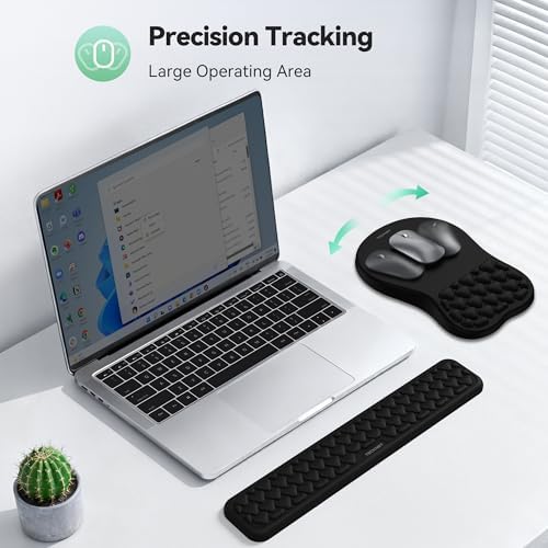 TECKNET Keyboard Wrist Rest and Mouse Pad 2 in 1 Set with Wrist Support - Image 6