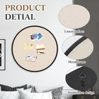 Wonderjune Linen Display Pinboard, Round, 24'' X 24'', Matte Black - Image 4