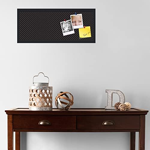 PinPix 30x12 inch Cork Bulletin Board. This Decorative Framed Pin Board Comes with Diamond Pattern in Black Design and Satin Black. Ideal for Home, Office Decor or School (PinPix-120) - Image 3