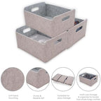 Welaxy Storage Basket Storage Bin Foldable Shelf Organizer Oatmeal Gray - Image 5