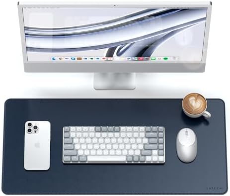 Satechi Vegan-Leather Desk Mat, Scratch and Water Resistant, Blue by Satechi