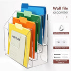 Hanging Wall File Organizer, 4 Tier Acrylic Desk Wall File Holder - Image 3