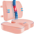 CushZone X-Large Seat Cushion and Lumbar Support Pillow for Office, Pink by CushZone