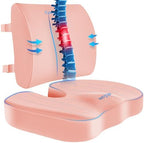 CushZone X-Large Seat Cushion and Lumbar Support Pillow for Office, Pink by CushZone