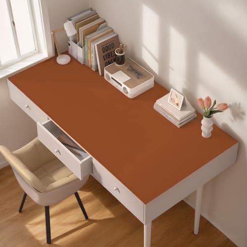 Leather Table Cover, Reversible Double-Sided, 1.8mm Thick, 24x60 Inch, Protector for Rectangular Tables, Waterproof & Oil Resistant for Dining Table, Office Desk, Dresser(Brown + Gray) - Image 2