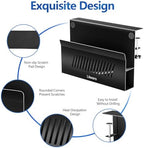 Litwaro Desk Side Storage Organizer, No Drill Laptop Holder Clamp on Desk Shelf with Magnetic Pen Holder, Hanging Organizer Fits Flat Edge Desks 0.4" to 2.1" (Black) - Image 4