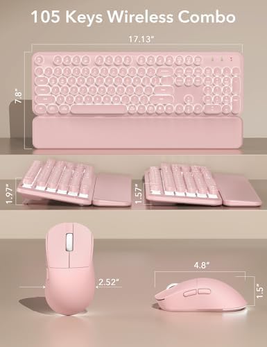 Wireless Keyboard and Mouse Backlit - Typewriter, Magnetic Wrist Rest - Image 7
