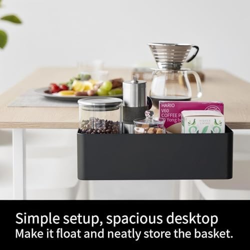 No Drill Desk Side Storage,Hanging Organizer,Clamp on Table Basket,Minimalist,Metal material,To Store Office Accessories, Gaming Devices,Storage for Office & Home,Black - Image 5
