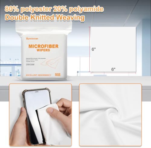 Microfiber Cloths 6"x6"(100 Pcs,200GSM) - Image 3